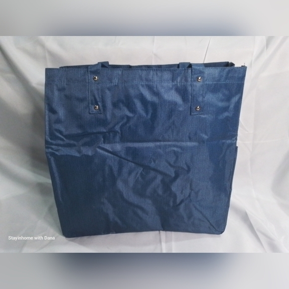 Nwt JM New York BLUE Denim Jean Large Beach / Shopper Tote Shoulder Bag - Picture 5 of 7